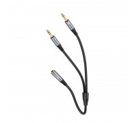 Кабель HOCO 2-in-1 3.5 headset audio adapter cable UPA21 (female to 2male) | 0.25M |