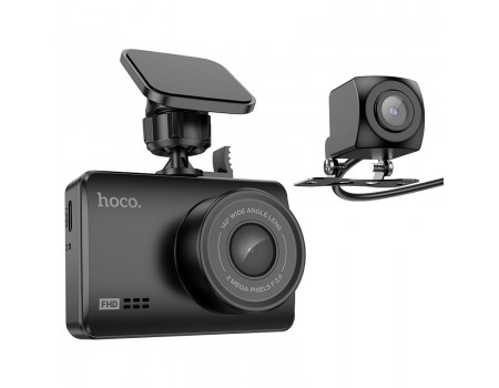 Відеореєстратор HOCO Driving recorder with display DV3 (dual-channel) | 2.45 ", 1080p/30fps|