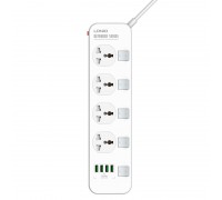 Подовжувач мережний Ldnio SC4408 | 2500W, 2m EU plug, 4USB, 4 Sockets 3.4A |