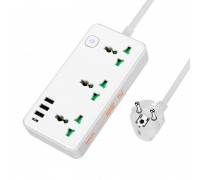 Подовжувач мережевий HOCO Storm 3-position socket AC7A | 3USB/1Type-C, 3.4A/17W |