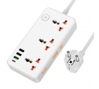 Подовжувач мережевий HOCO Storm 3-position socket AC8A | 3USB/1Type-C, PD/QC, 3A/30W|