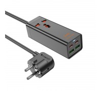 Подовжувач HOCO Barry Desktop Charger AC10A | 2USB/2Type-C, PD/QC, 65W/10A |