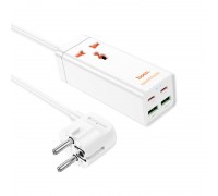 Подовжувач HOCO Barry Desktop Charger AC10A | 2USB/2Type-C, PD/QC, 65W/10A |