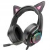 Наушники HOCO Cute cat luminous cat ear gaming headphones W107