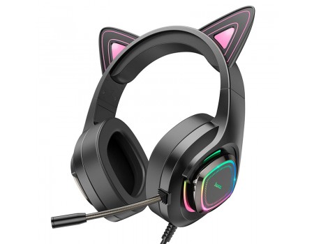 Наушники HOCO Cute cat luminous cat ear gaming headphones W107