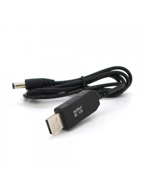 Кабель для роутера 5.5/2.5(5.5/2.1)mm(M)=> USB2.0 (Out:12V), 1м, Black, OEM