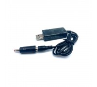 Кабель для роутера 5.5/2.5mm(M)=> USB2.0 (Out:12V/9V)+переходник, 1м, Black, OEM