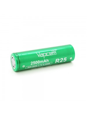 Аккумулятор 18650 Li-Ion Vapcell INR18650 R25, 2500mAh, 20A, 4.2/3.6/2.5V, Green