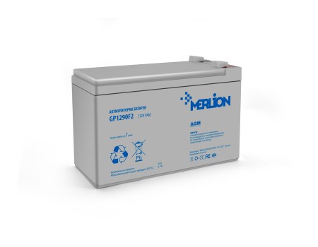 Акумуляторна батарея MERLION AGM GP1290F2 12 V 9 Ah (150 x 65 x 95 (100) 2 White Q10