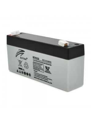 Акумуляторна батарея AGM RITAR RT632, Gray/Black Case, 6V 3.2Ah ( 134х35х60 (66) ) Q10