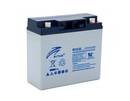 Тягова акумуляторна батарея RITAR EV12-22,12V 22Ah, M5 (181 х 77 х 170), Q4