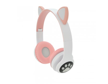 Беспроводные наушники Bluetooth Cat Ear VZV-23M Led, Pink