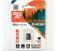 Карта памяти Mibrand microSDHC Class 10 UHS-I, 64GB