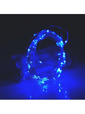 Гирлянды 50LED, 1 режим, 5 метров, прозрачная изоляция, питание от USB+ 2*АА(нет в комплекте), Blue, BOX