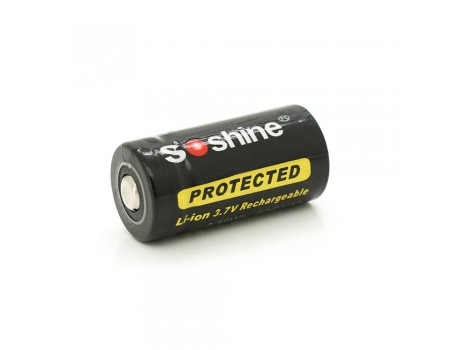 Аккумулятор 16340/CR123 Li-Ion Soshine 16340P-3.7-700 Protected, 700mAh, 0.7A, 4.2/3.6/2.75V, Black