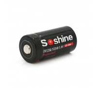 Аккумулятор 16340/CR123 Li-Ion Soshine 16340P-3.0-700 Protected, 700mAh, 3.0V, Black