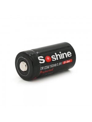 Аккумулятор 16340/CR123 Li-Ion Soshine 16340P-3.0-700 Protected, 700mAh, 3.0V, Black