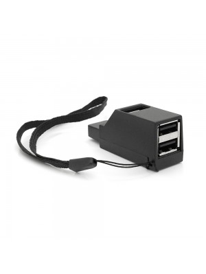 Портативный USB HUB 3.0 на 1 порт USB3.0+2 порта USB2.0, Black, OEM