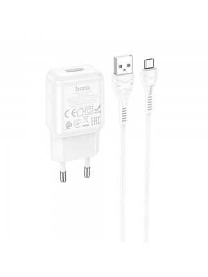 Набор СЗУ 110-240V HOCO C96A+ кабель Micro, 1xUSB, 2.1A, кабель 1м, White, Blister