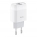 Набор СЗУ 110-240V HOCO C73A+ кабель Lighting, 2xUSB, 2.4A, 1м кабель, White, Blister