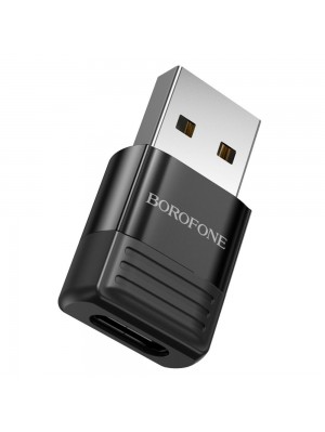 Переходник Borofone BV18 USB2.0(M) => Type-C(F), Black, Blister