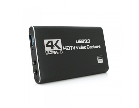 Зовнішня карта відеозахоплення 4К HDMI-USB 3.0, для захоплення та запису відео з екрану комп'ютера+ мікрофонний вхід та вихід на навушники