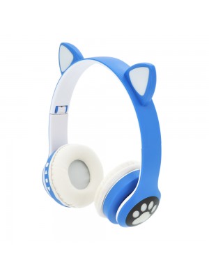 Беспроводные наушники Bluetooth Cat Ear YR-28 Led, Blue