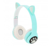 Беспроводные Bluetooth наушники Cat Ear YR-28 Led, Green