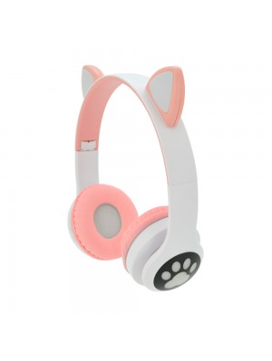 Беспроводные наушники Bluetooth Cat Ear YR-28 Led, Pink