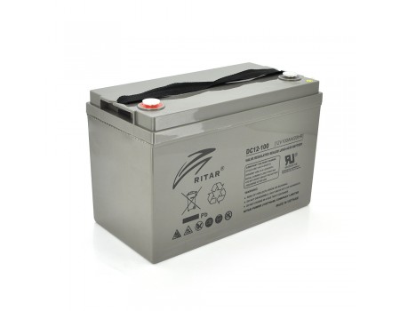 Аккумуляторная батарея AGM RITAR DC12-100, Gray Case, 12V 100Ah ( 328 x 172 x 215 (220) Q1