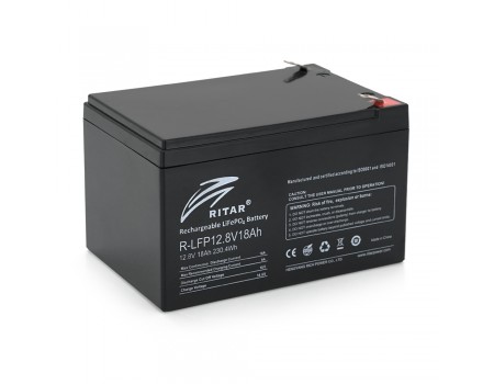 Аккумуляторна батарея Ritar LiFePO4 12,8V 18Ah 230.4WH ( 150 x 98 x 95 (100) ) Q6