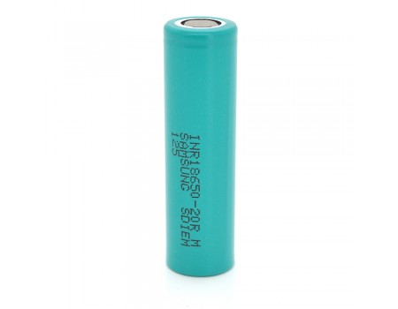 Аккумулятор 18650 Li-Ion Samsung INR18650-20R, 2000mAh, 22A, 4.2/3.7/2.5V, GREEN, 2 шт в упаковке, цена за 1 шт