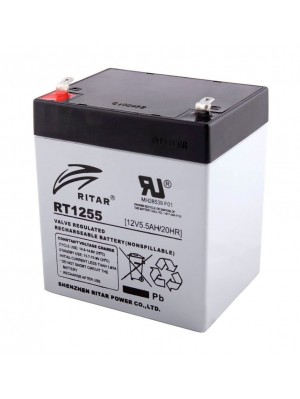 Акумуляторна батарея AGM RITAR RT1255, Black Case, 12V 5.5Ah (90 х 70 х 101 (107)) Q10