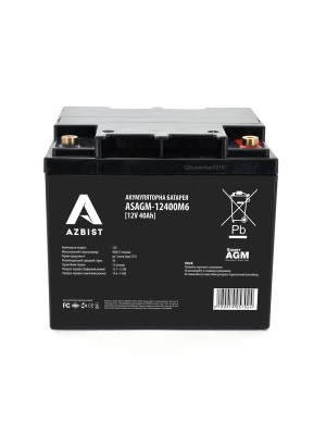 Акумулятор AZBIST Super AGM ASAGM-12400M6, Black Case, 12V 40.0Ah (198x166x171) Q1