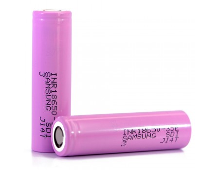 Аккумулятор 18650 Li-Ion Samsung INR18650-35, 3350mAh, 8A, 4.2/3.6/2.5V, PINK, 2 шт. в упаковке, цена за 1 шт