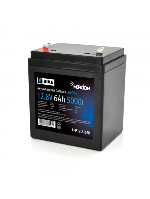 Літій-залізо-фосфатний аккумулятор Merlion LiFePO4 12.8V 6AH (4S1P/BMS-5A), (90х70х101(107)) для електротранспорту, 3000 циклів, Q12