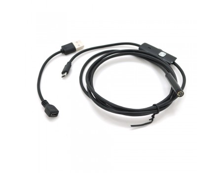 2  in 1  MicroUSB/PC HD эндоскоп, мини камера 7.0 mm, мягкий провод, 1,5м