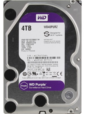 Жесткий диск Western Digital Purple 4TB 64MB 5400rpm WD43PURZ 6Gb/s