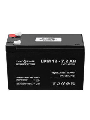 Акумуляторна батарея LogicPower 12V 7.2 AH (LPM 12-7.2 AH) AGM