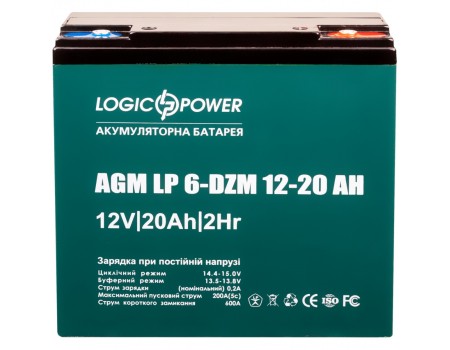 Акумуляторна батарея LogicPower LP 12V 20AH (6-DZM-12-20) AGM