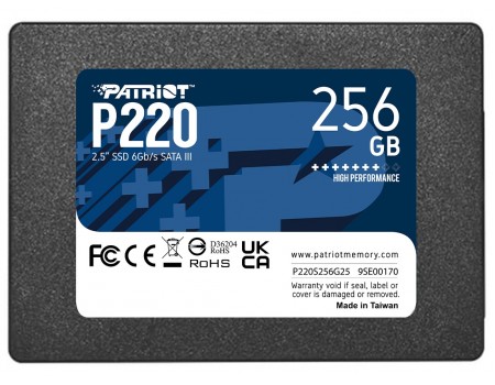 Накопитель SSD 256GB Patriot P220 2.5" SATAIII TLC (P220S256G25)