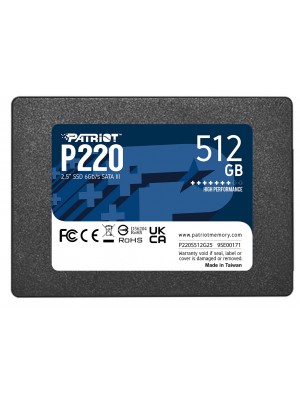 Накопичувач SSD  512GB Patriot P220 2.5" SATAIII TLC (P220S512G25)