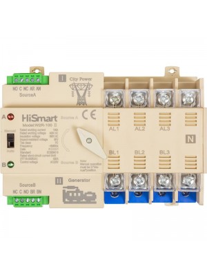 Автоматический переключатель HiSmart W2R-4P 220V 100A (HS082505)