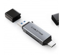 Кардрідер Cabletime USB3.0 A + USB TYPE C, SD/TF, 5Gbps (CB46G)