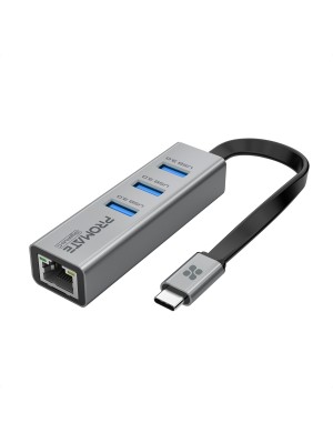 Концентратор USB Promate GigaHub USB-C Grey (gigahub-c.grey)