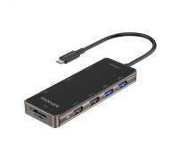 Концентратор USB Promate PrimeHub USB-C Grey (primehub-go.grey)