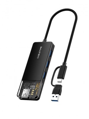 Концентратор Cabletime USB Type C - 4 Port USB 3.0, 0.15 cm (CB03B)