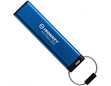 Флеш-накопичувач USB3.2 64GB Kingston IronKey Keypad 200 Type-A Blue (IKKP200/64GB)