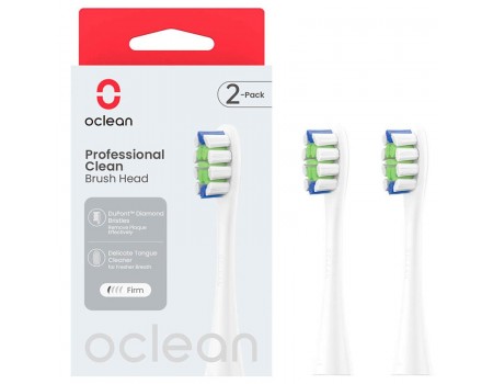 Насадка для зубної електрощітки Oclean P1C1 W02 Professional Clean Brush Head White (2 шт) (6970810553765)