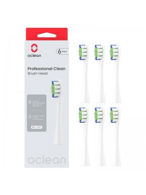 Насадка для зубної електрощітки Oclean P1C1 W06 Professional Clean Brush Head White (6 шт) (6970810553802)